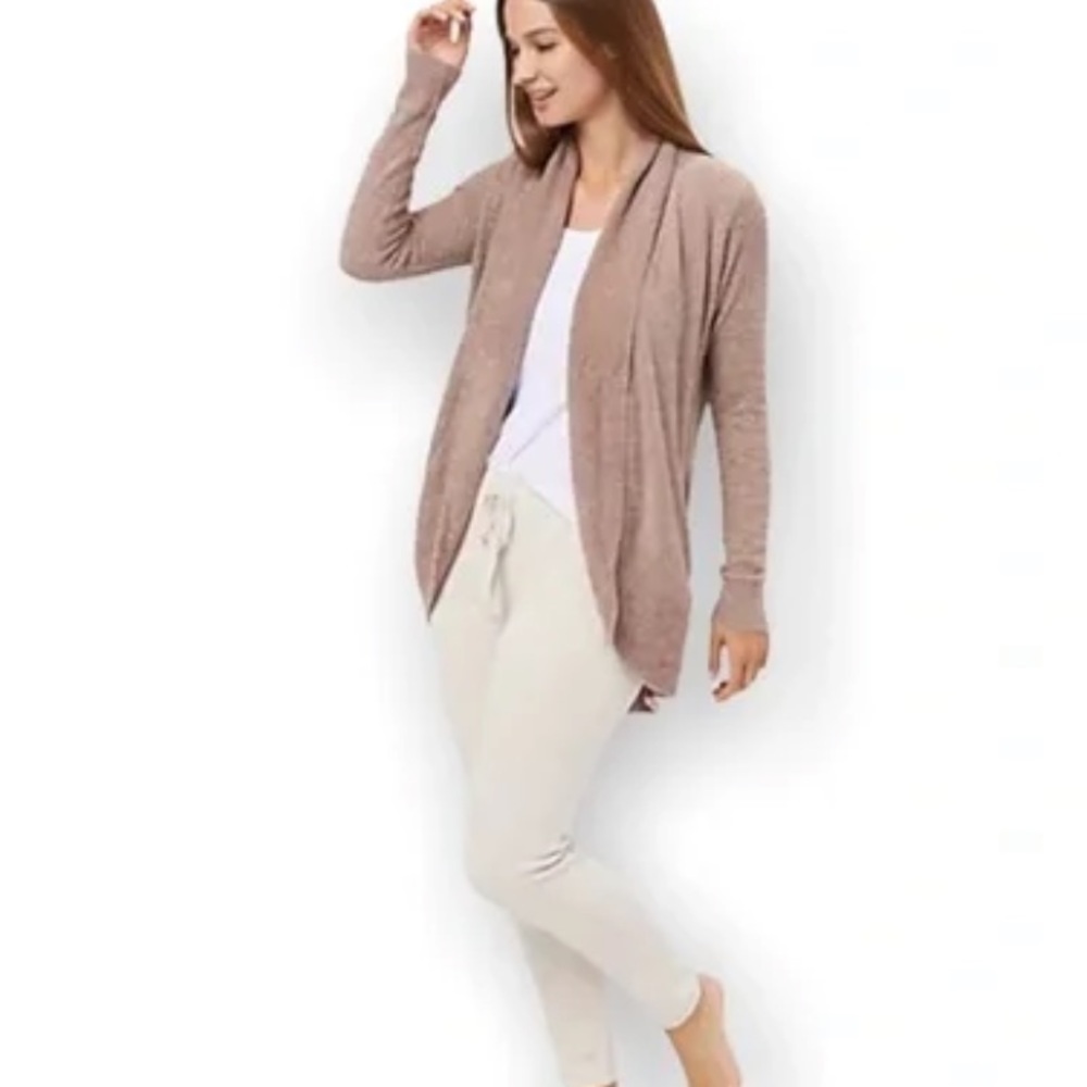 BAREFOOT DREAMS Cozychic Lite Circle Cardigan Mauve Taupe
